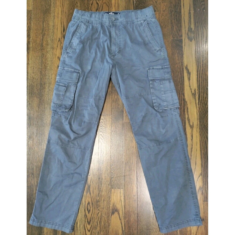 Hollister Cargo Pants Men's M Inseam 30" Blue "Epic Flex" Pockets Cotton Blend